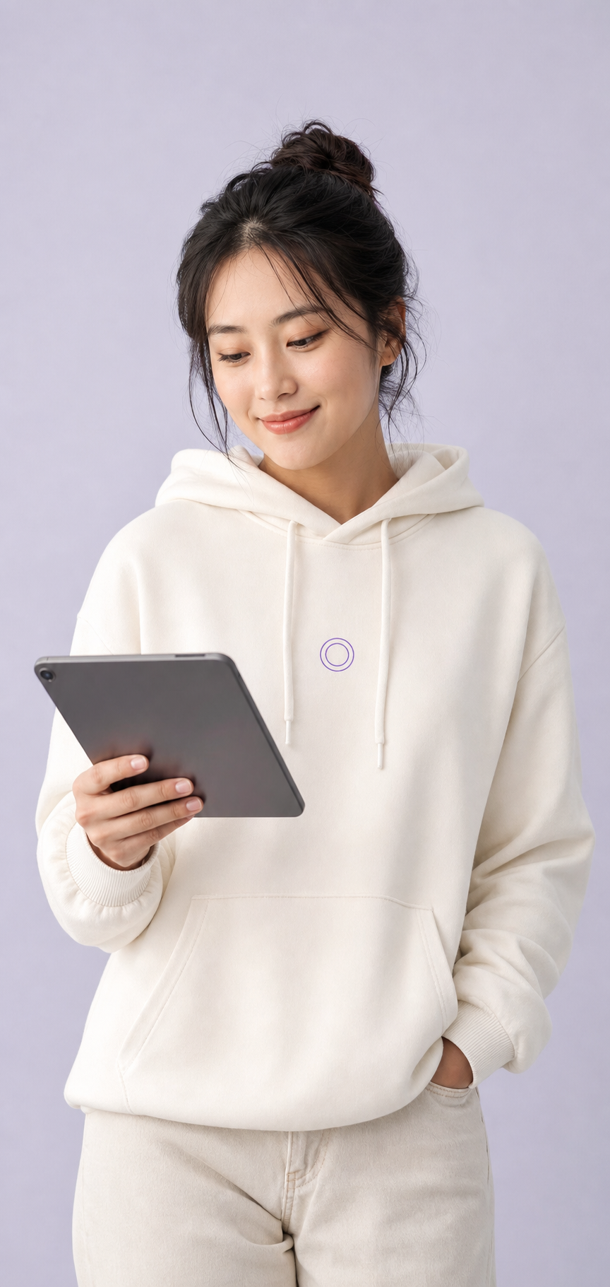 Creative professional reviewing the generated hoodie mockup